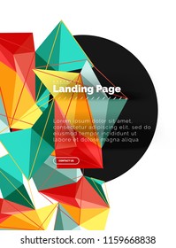 Polygonal geometric design, abstract shape made of triangles, trendy vector background