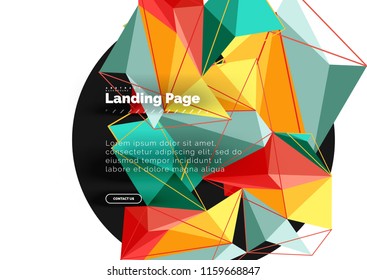 Polygonal geometric design, abstract shape made of triangles, trendy vector background