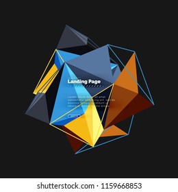 Diseño geométrico poligonal, forma abstracta de triángulos, fondo vectorial de moda