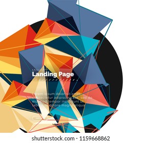 Polygonal geometric design, abstract shape made of triangles, trendy vector background