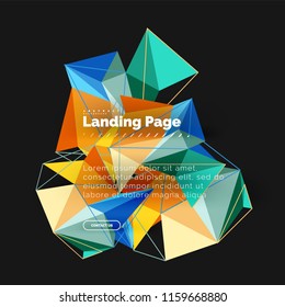 Polygonal geometric design, abstract shape made of triangles, trendy vector background