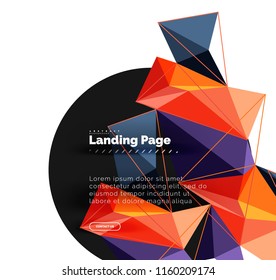 Diseño geométrico poligonal, forma abstracta de triángulos, fondo vectorial de moda