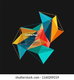 Polygonal geometric design, abstract shape made of triangles, trendy vector background