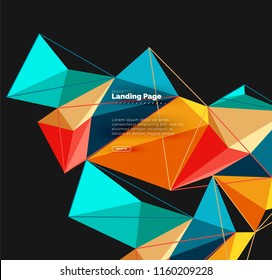 Diseño geométrico poligonal, forma abstracta de triángulos, fondo vectorial de moda