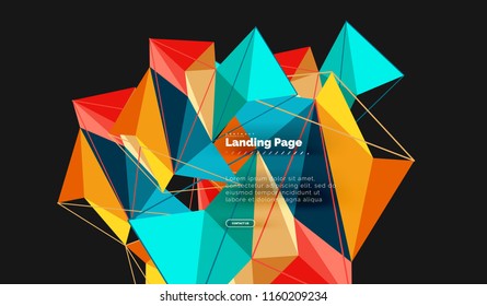 Polygonal geometric design, abstract shape made of triangles, trendy vector background