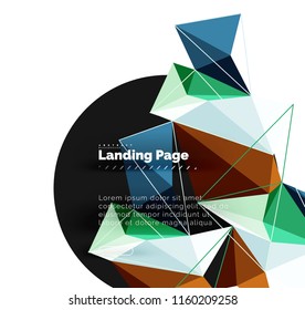 Diseño geométrico poligonal, forma abstracta de triángulos, fondo vectorial de moda