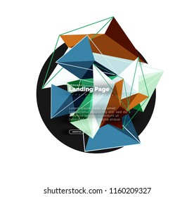 Polygonal geometric design, abstract shape made of triangles, trendy vector background