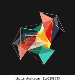 Polygonales geometrisches Design, abstrakte Form aus Dreiecken, trendiger Vektorhintergrund