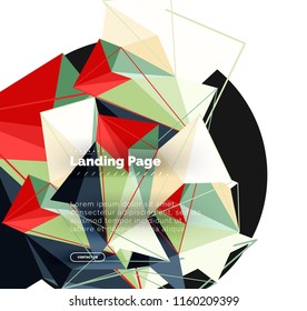 Polygonal geometric design, abstract shape made of triangles, trendy vector background