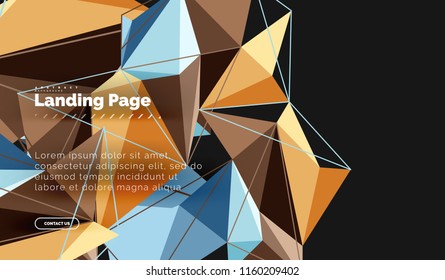 Polygonal geometric design, abstract shape made of triangles, trendy vector background