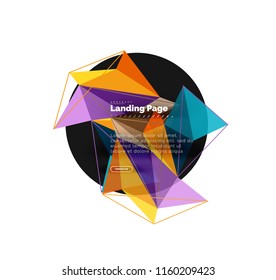 Polygonal geometric design, abstract shape made of triangles, trendy vector background