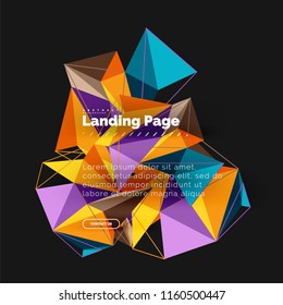 Polygonal geometric design, abstract shape made of triangles, trendy vector background