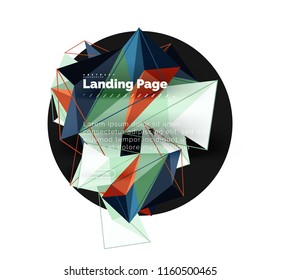 Diseño geométrico poligonal, forma abstracta de triángulos, fondo vectorial de moda