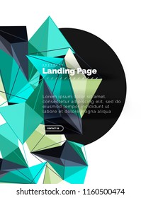 Diseño geométrico poligonal, forma abstracta de triángulos, fondo vectorial de moda