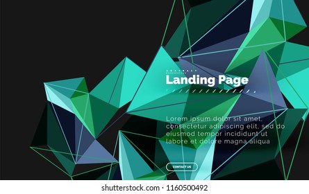 Diseño geométrico poligonal, forma abstracta de triángulos, fondo vectorial de moda