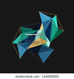 Polygonal geometric design, abstract shape made of triangles, trendy vector background