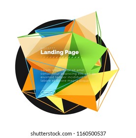 Polygonales geometrisches Design, abstrakte Form aus Dreiecken, trendiger Vektorhintergrund