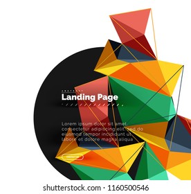 Diseño geométrico poligonal, forma abstracta de triángulos, fondo vectorial de moda