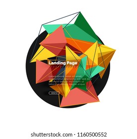 Diseño geométrico poligonal, forma abstracta de triángulos, fondo vectorial de moda