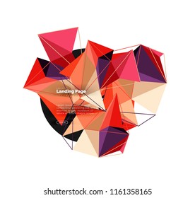 Polygonal geometric design, abstract shape made of triangles, trendy vector background