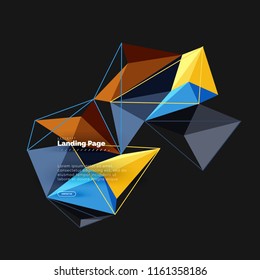 Polygonales geometrisches Design, abstrakte Form aus Dreiecken, trendiger Vektorhintergrund
