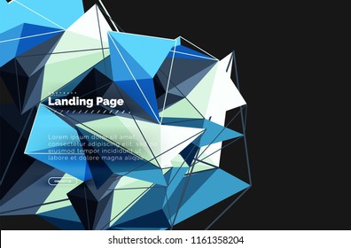 Polygonal geometric design, abstract shape made of triangles, trendy vector background
