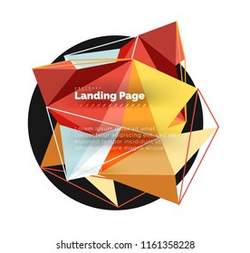 Polygonal geometric design, abstract shape made of triangles, trendy vector background