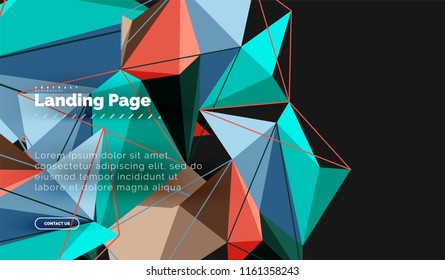 Diseño geométrico poligonal, forma abstracta de triángulos, fondo vectorial de moda