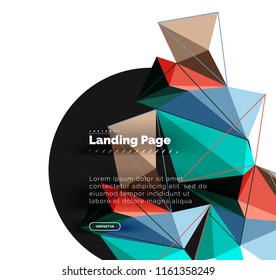 Polygonal geometric design, abstract shape made of triangles, trendy vector background