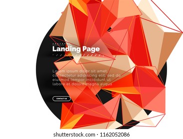 Polygonal geometric design, abstract shape made of triangles, trendy vector background