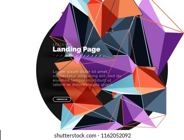 Polygonales geometrisches Design, abstrakte Form aus Dreiecken, trendiger Vektorhintergrund