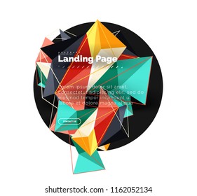 Polygonal geometric design, abstract shape made of triangles, trendy vector background