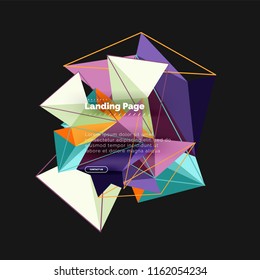Polygonal geometric design, abstract shape made of triangles, trendy vector background