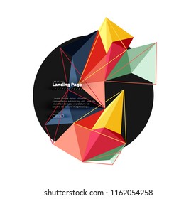 Polygonal geometric design, abstract shape made of triangles, trendy vector background