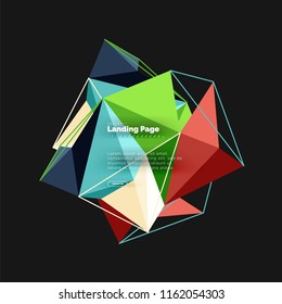 Polygonal geometric design, abstract shape made of triangles, trendy vector background