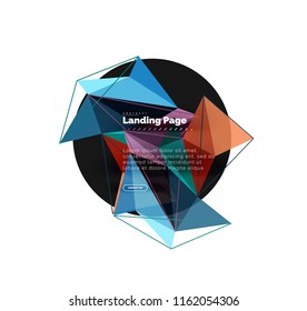 Polygonal geometric design, abstract shape made of triangles, trendy vector background