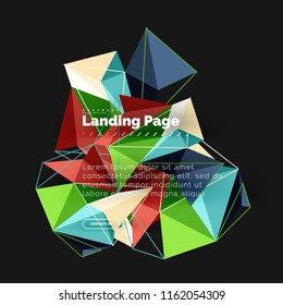 Polygonal geometric design, abstract shape made of triangles, trendy vector background