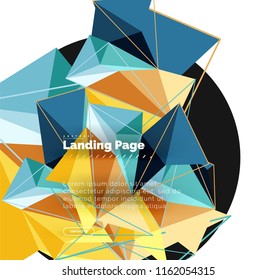 Polygonal geometric design, abstract shape made of triangles, trendy vector background