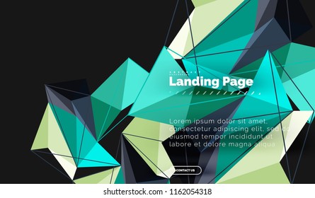 Diseño geométrico poligonal, forma abstracta de triángulos, fondo vectorial de moda