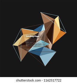 Polygonal geometric design, abstract shape made of triangles, trendy vector background