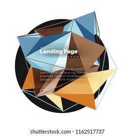Diseño geométrico poligonal, forma abstracta de triángulos, fondo vectorial de moda