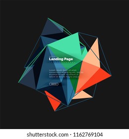 Diseño geométrico poligonal, forma abstracta de triángulos, fondo vectorial de moda