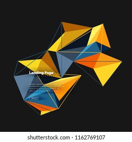 Polygonales geometrisches Design, abstrakte Form aus Dreiecken, trendiger Vektorhintergrund