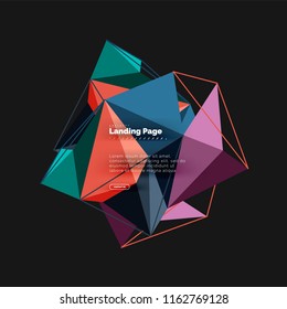 Polygonal geometric design, abstract shape made of triangles, trendy vector background