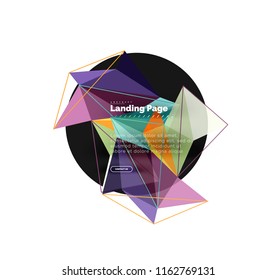 Polygonal geometric design, abstract shape made of triangles, trendy vector background