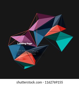 Polygonal geometric design, abstract shape made of triangles, trendy vector background