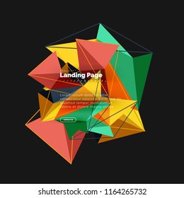 Polygonales geometrisches Design, abstrakte Form aus Dreiecken, trendiger Vektorhintergrund