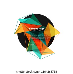 Polygonal geometric design, abstract shape made of triangles, trendy vector background