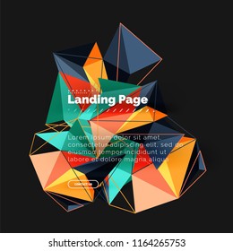 Polygonales geometrisches Design, abstrakte Form aus Dreiecken, trendiger Vektorhintergrund