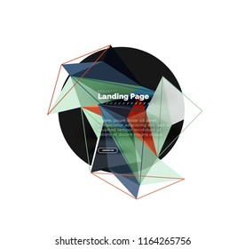 Polygonal geometric design, abstract shape made of triangles, trendy vector background